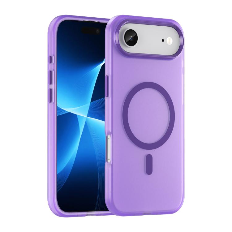 For iPhone Air MagSafe Frosted Translucent TPU + PC Full Coverage Phone Case(Dark Purple)