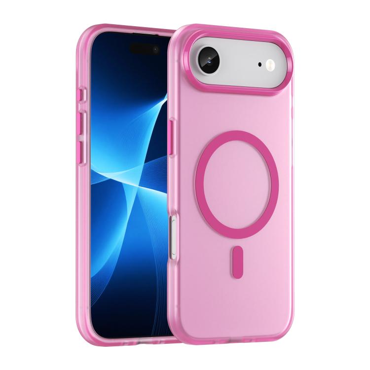 For iPhone Air MagSafe Frosted Translucent TPU + PC Full Coverage Phone Case(Pink)