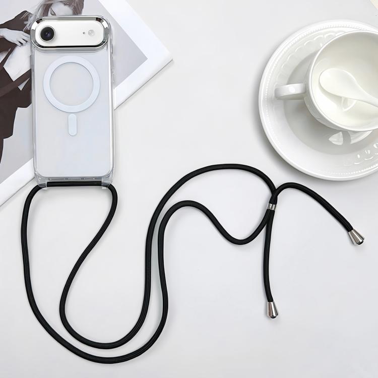For iPhone Air MagSafe Magnetic PC + TPU Phone Case with Lanyard(Black)