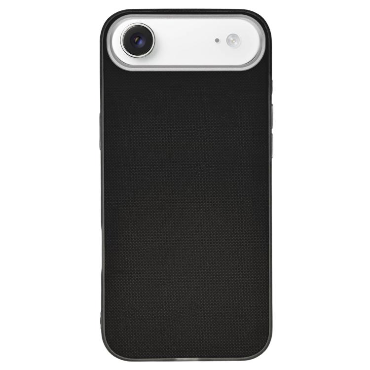 For iPhone Air Matte Grid Texture Vegan Leather Phone Case(Black)