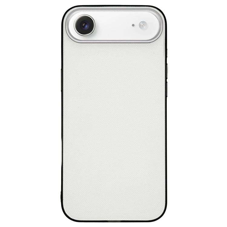 For iPhone Air Matte Grid Texture Vegan Leather Phone Case(White)
