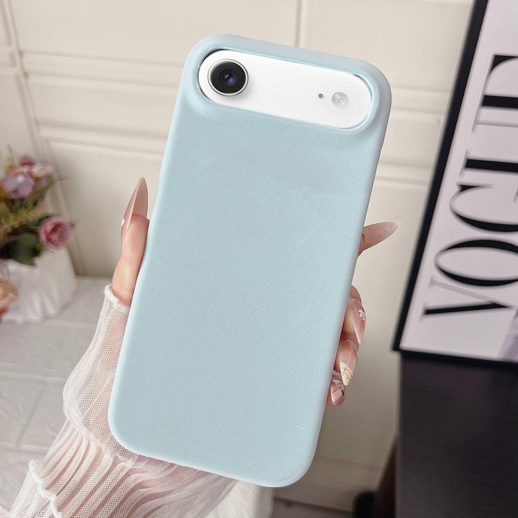 For iPhone Air Matte Velvet Finish PC + Vegan Leather Phone Case(Blue)
