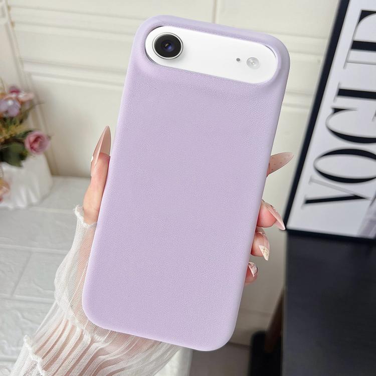 For iPhone Air Matte Velvet Finish PC + Vegan Leather Phone Case(Purple)