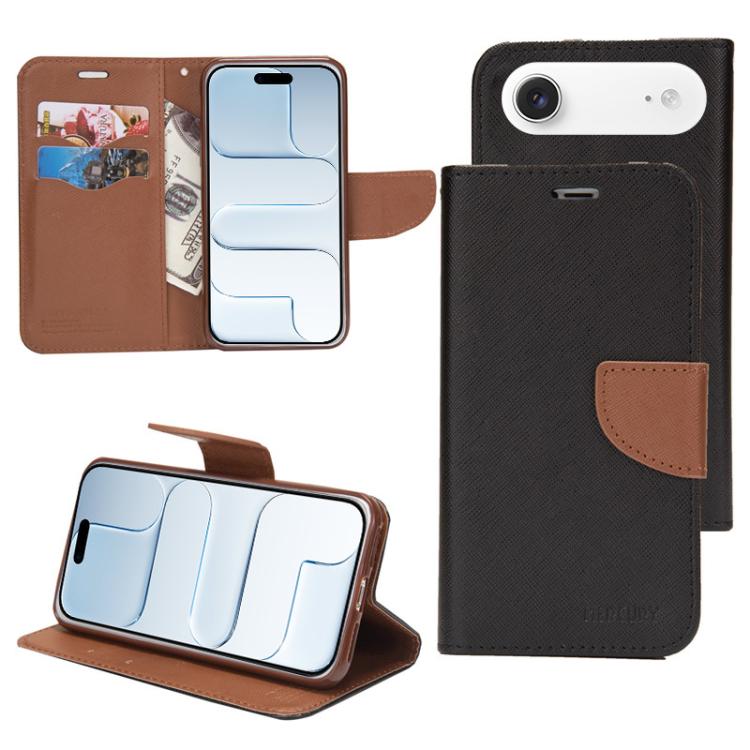 For iPhone Air Mercury Contrast Color Splicing Leather Phone Case(Brown)