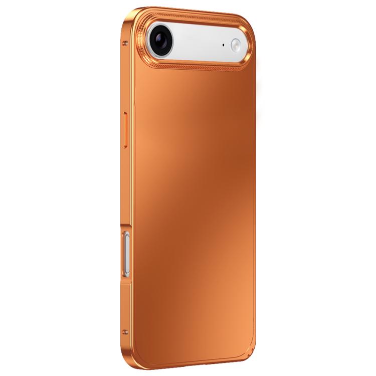 For iPhone Air Metal Frame Micro-frosted Back Panel Phone Case(Orange)