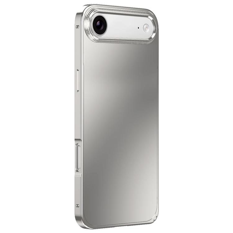 For iPhone Air Metal Frame Micro-frosted Back Panel Phone Case(Titanium)
