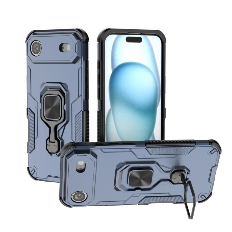 For iPhone Air Metal Kickstand TPU Hybrid PC Phone Case(Blue)