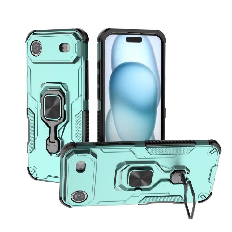 For iPhone Air Metal Kickstand TPU Hybrid PC Phone Case(Green)