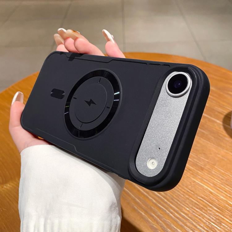 For iPhone Air Metal Magnetic Ring TPU Shockproof Phone Case(Black)