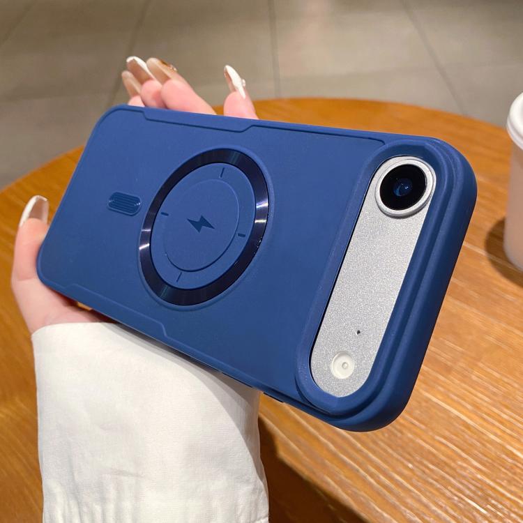 For iPhone Air Metal Magnetic Ring TPU Shockproof Phone Case(Blue)