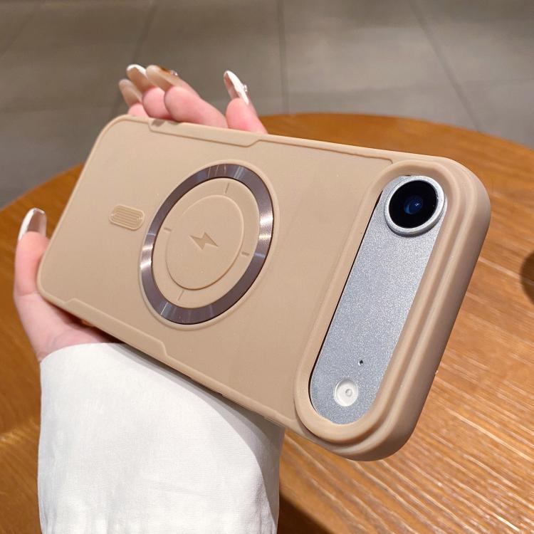 For iPhone Air Metal Magnetic Ring TPU Shockproof Phone Case(Khaki)