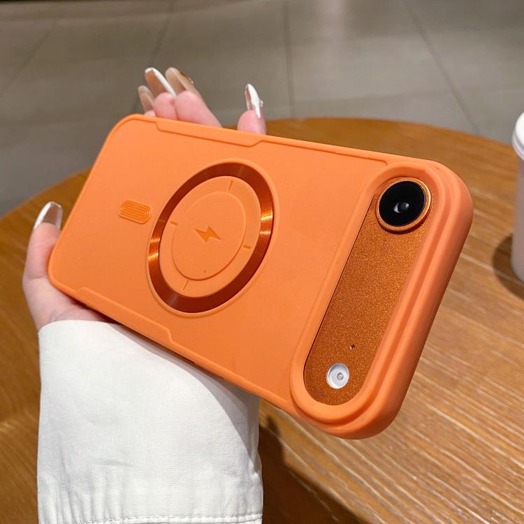 For iPhone Air Metal Magnetic Ring TPU Shockproof Phone Case(Orange)