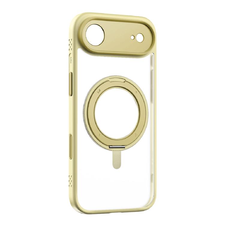 For iPhone Air MOMAX Magsafe Magnetic Metal Rotating Holder Phone Case(Yellow)
