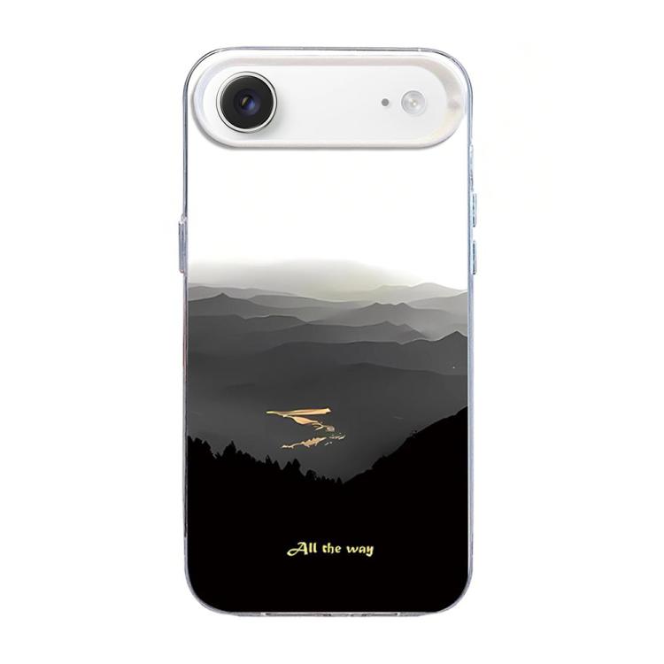 For iPhone Air Mountain Pattern Color Silver PC Hybrid TPU Phone Case(Mountains and Rivers)