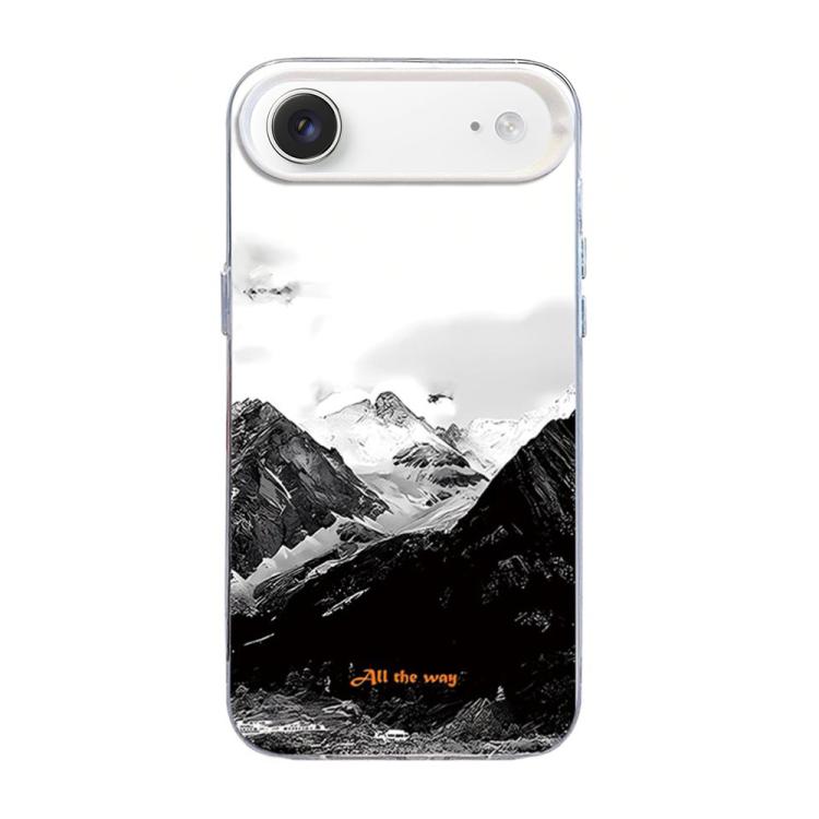 For iPhone Air Mountain Pattern Color Silver PC Hybrid TPU Phone Case(Snow Mountain)
