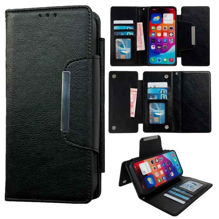 For iPhone Air Multifunctional 7-Cards Wallet Leather Phone Case(Black)