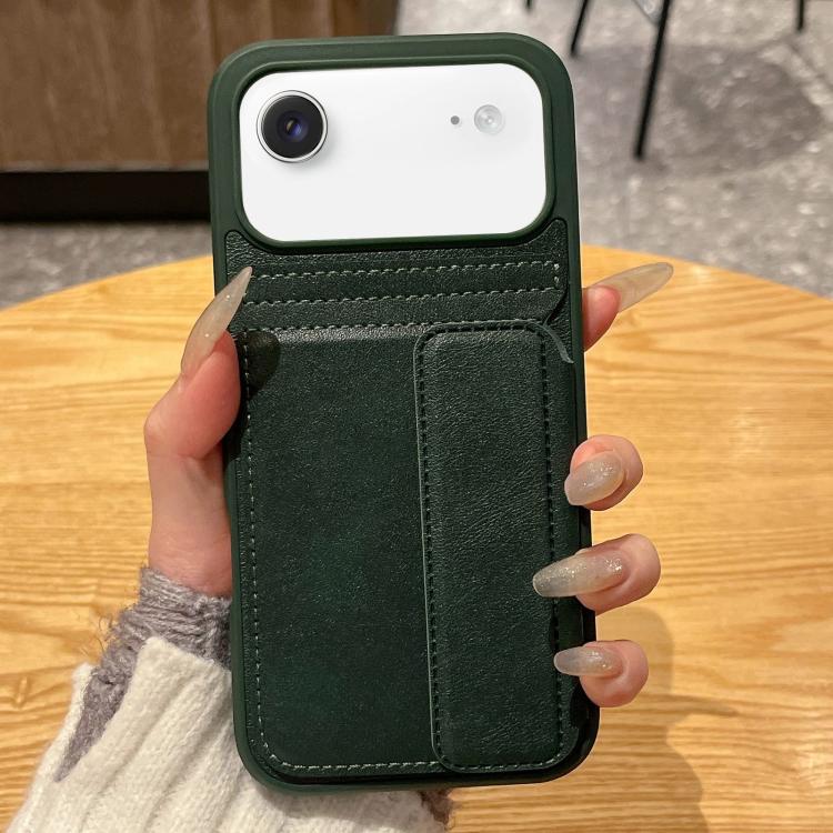 For iPhone Air Multifunctional Premium Card Bag Holder Phone Case(Green)