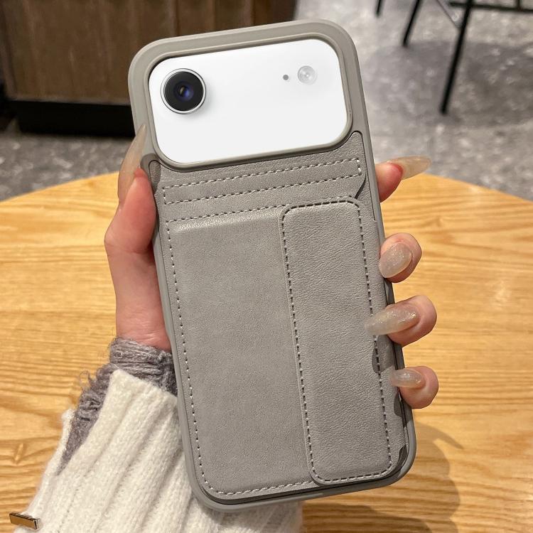 For iPhone Air Multifunctional Premium Card Bag Holder Phone Case(Grey)