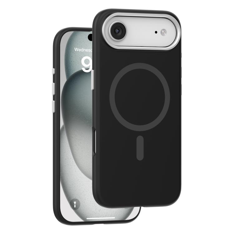 For iPhone Air Mutural Karen Series Liquid Silicone MagSafe Phone Case(Black)
