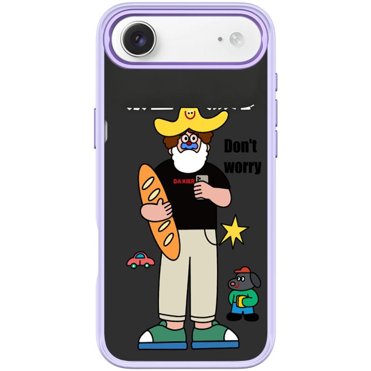 For iPhone Air Not Anxiety Pattern Magnetic Phone Case(Light Purple)