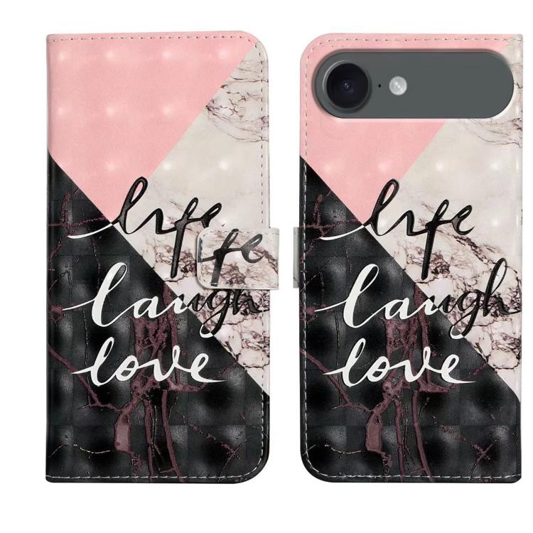 For iPhone Air Oil Embossed 3D Drawing Leather Phone Case(Stitching Marble)