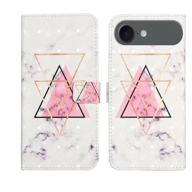 For iPhone Air Oil Embossed 3D Drawing Leather Phone Case(Triangular Marble)