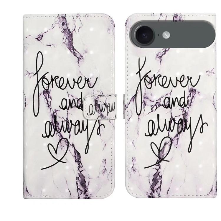 For iPhone Air Oil Embossed 3D Drawing Leather Phone Case(Words Marble)