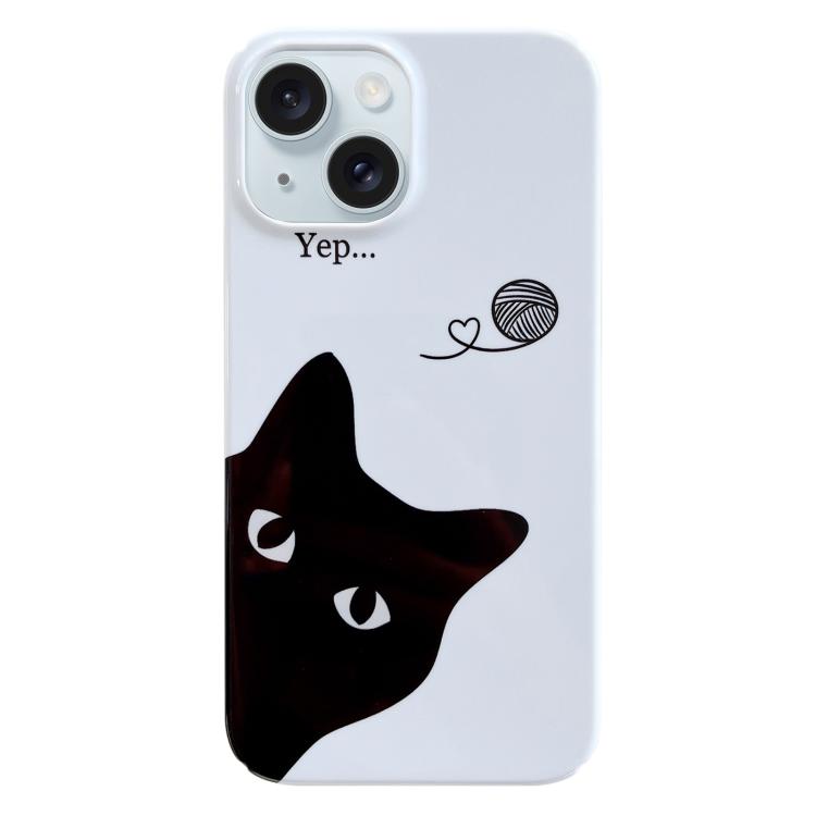 For iPhone Air Painted Pattern PC Phone Case(Black Cat)