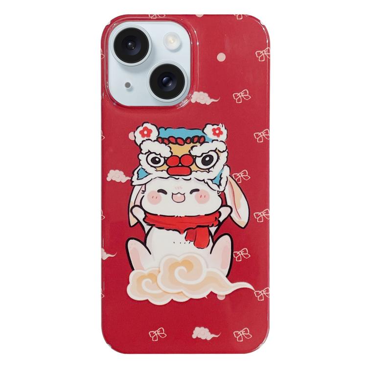 For iPhone Air Painted Pattern PC Phone Case(Bunny Red)