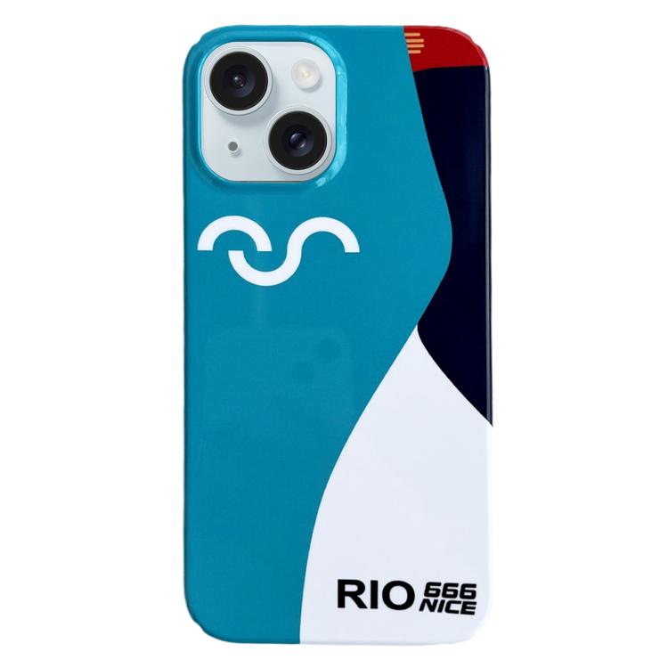 For iPhone Air Painted Pattern PC Phone Case(Contrasting Blue)