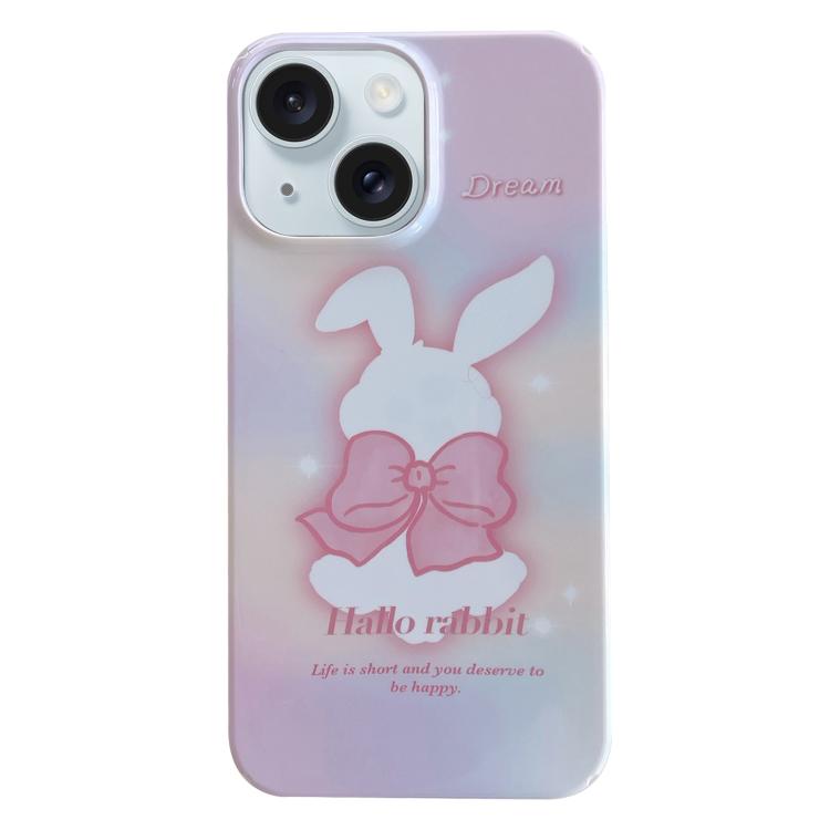 For iPhone Air Painted Pattern PC Phone Case(Pink Bowknot Bunny)