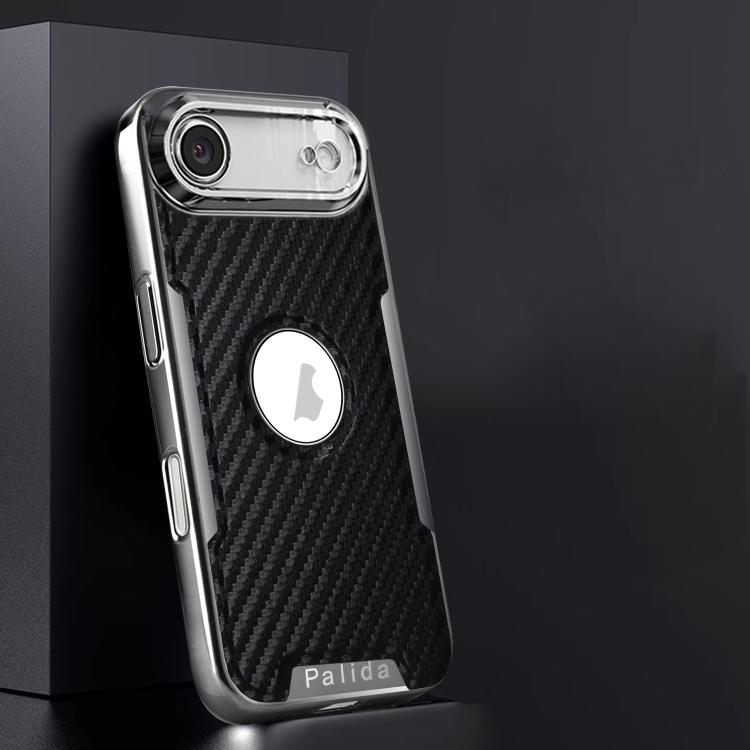 For iPhone Air Palida Y7 Electroplated Carbon Fiber Texture Lens Film Phone Case(Black)