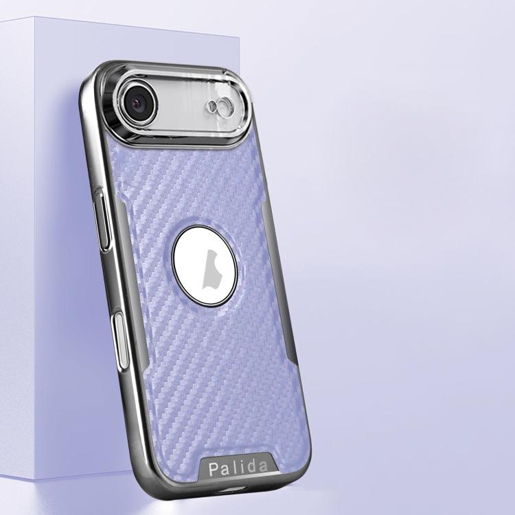 For iPhone Air Palida Y7 Electroplated Carbon Fiber Texture Lens Film Phone Case(Purple)