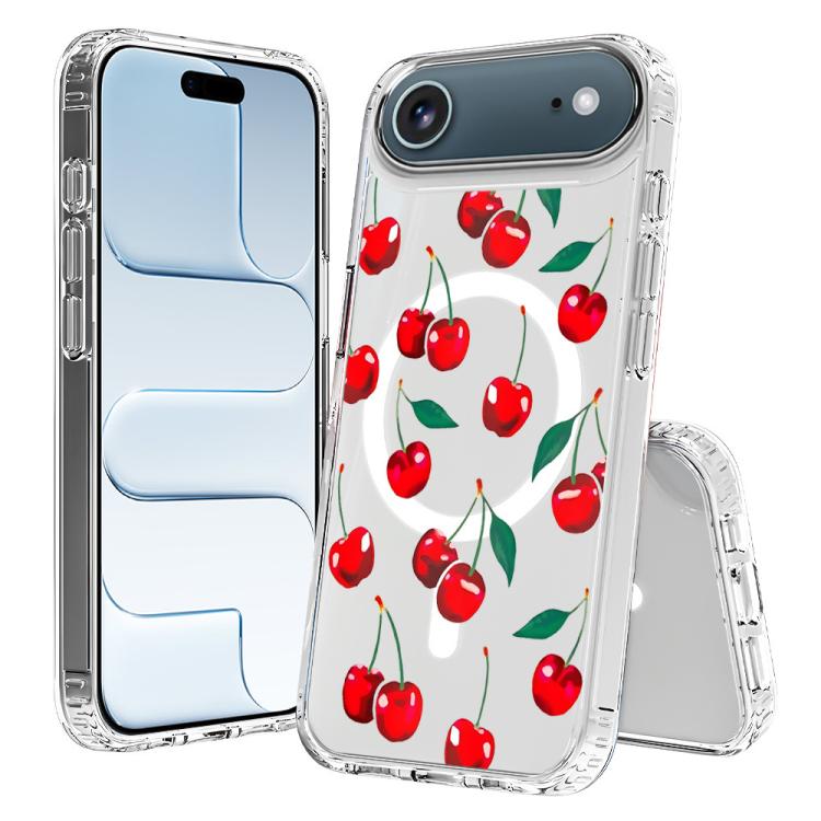For iPhone Air Pattern Printing TPU + PC Magnetic Shockproof Phone Case(Cherry 030)