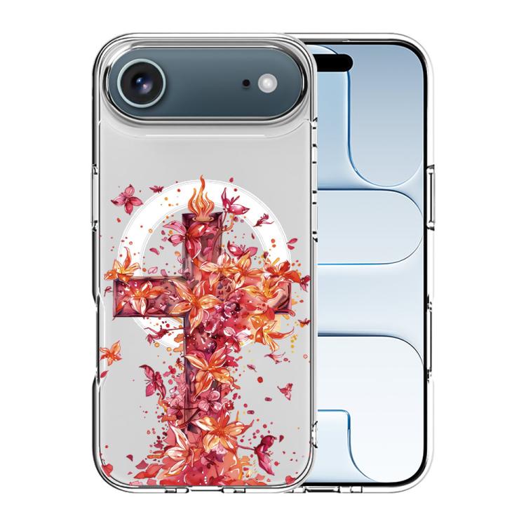 For iPhone Air Pattern Printing TPU + PC Magnetic Shockproof Phone Case(Cross 017)