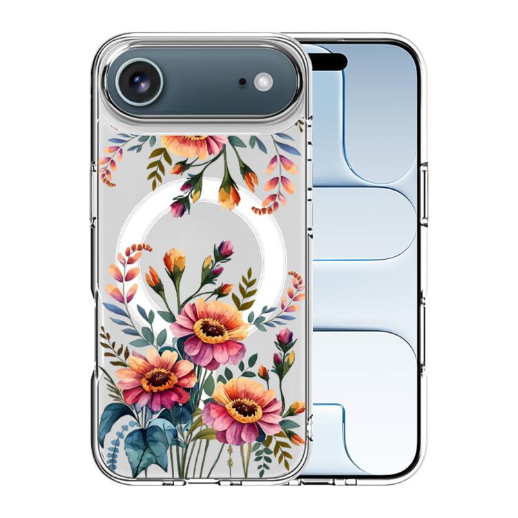 For iPhone Air Pattern Printing TPU + PC Magnetic Shockproof Phone Case(Flower 038)