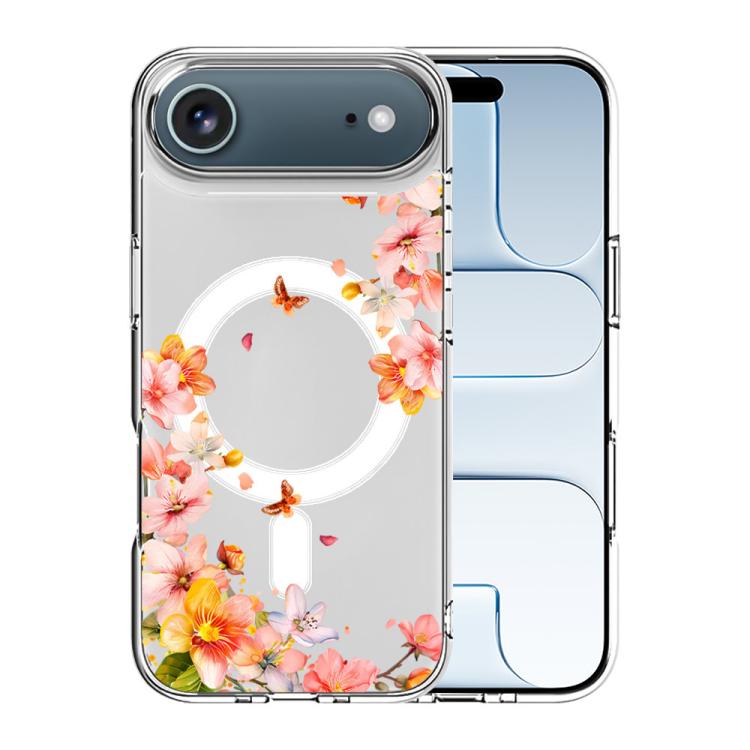 For iPhone Air Pattern Printing TPU + PC Magnetic Shockproof Phone Case(Flower Butterfly 032)