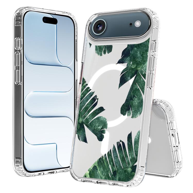 For iPhone Air Pattern Printing TPU + PC Magnetic Shockproof Phone Case(Green 013)