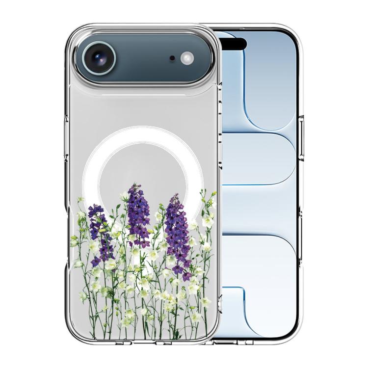 For iPhone Air Pattern Printing TPU + PC Magnetic Shockproof Phone Case(Lavender 015)