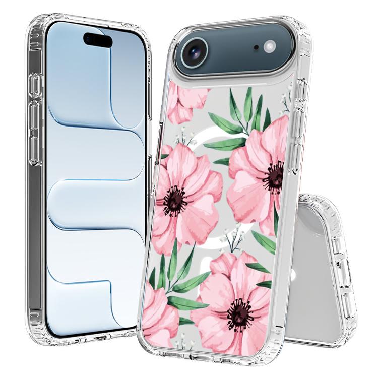 For iPhone Air Pattern Printing TPU + PC Magnetic Shockproof Phone Case(Pink 005)
