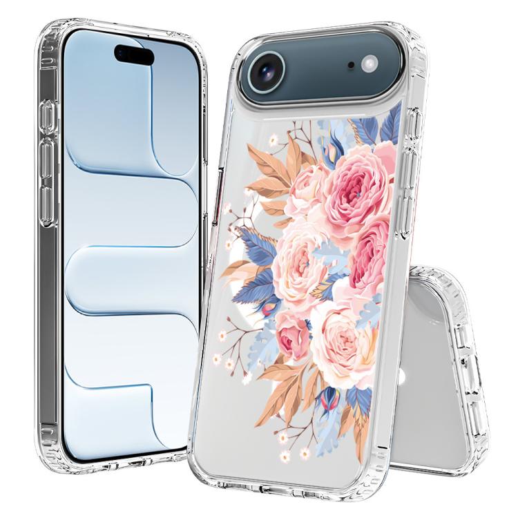 For iPhone Air Pattern Printing TPU + PC Magnetic Shockproof Phone Case(Pink 012)