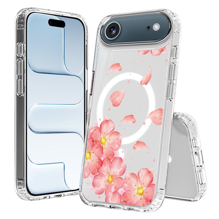 For iPhone Air Pattern Printing TPU + PC Magnetic Shockproof Phone Case(Pink 015)