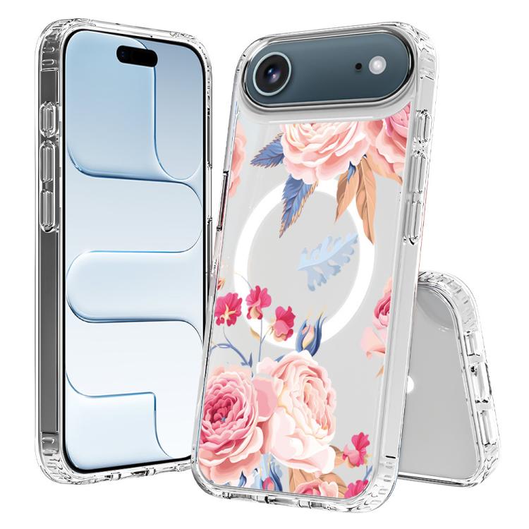 For iPhone Air Pattern Printing TPU + PC Magnetic Shockproof Phone Case(Pink 018)