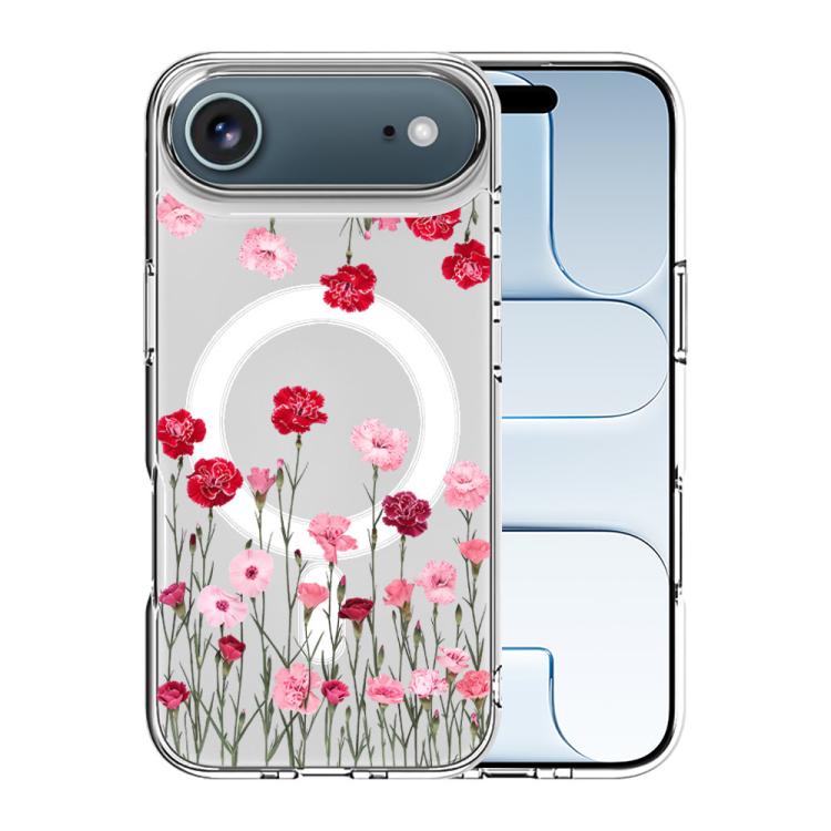 For iPhone Air Pattern Printing TPU + PC Magnetic Shockproof Phone Case(Pink Red 031)