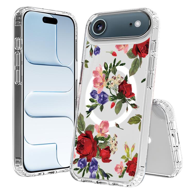 For iPhone Air Pattern Printing TPU + PC Magnetic Shockproof Phone Case(Red 020)