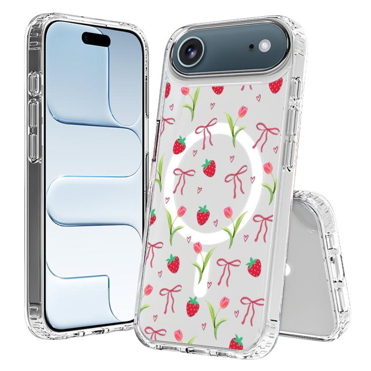 For iPhone Air Pattern Printing TPU + PC Magnetic Shockproof Phone Case(Strawberry 027)