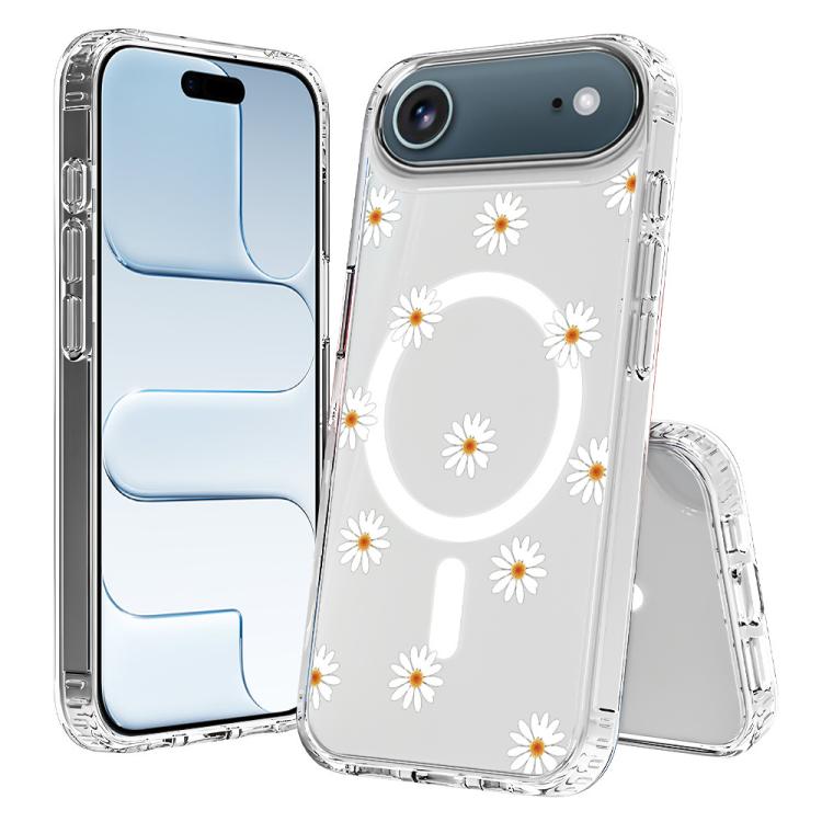 For iPhone Air Pattern Printing TPU + PC Magnetic Shockproof Phone Case(White 011)