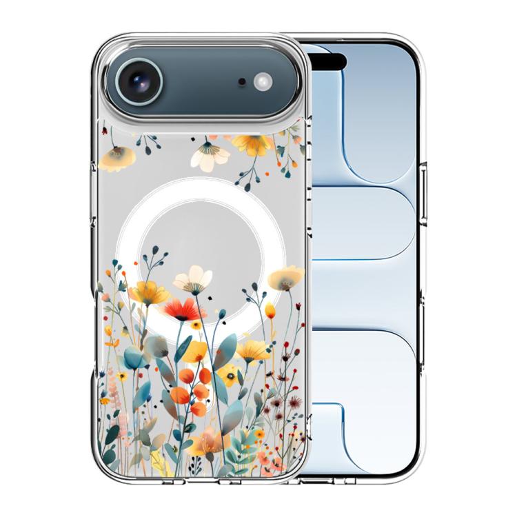 For iPhone Air Pattern Printing TPU + PC Magnetic Shockproof Phone Case(Yellow Flower 036)
