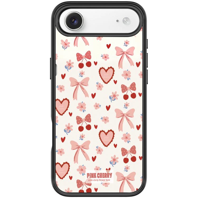 For iPhone Air Pink Lover Pattern Magnetic Phone Case(Black)