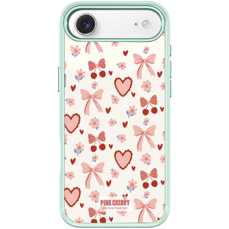 For iPhone Air Pink Lover Pattern Magnetic Phone Case(Light Green)